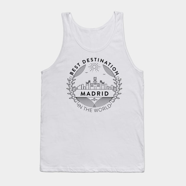 Madrid Minimal Badge Design Tank Top by kursatunsal